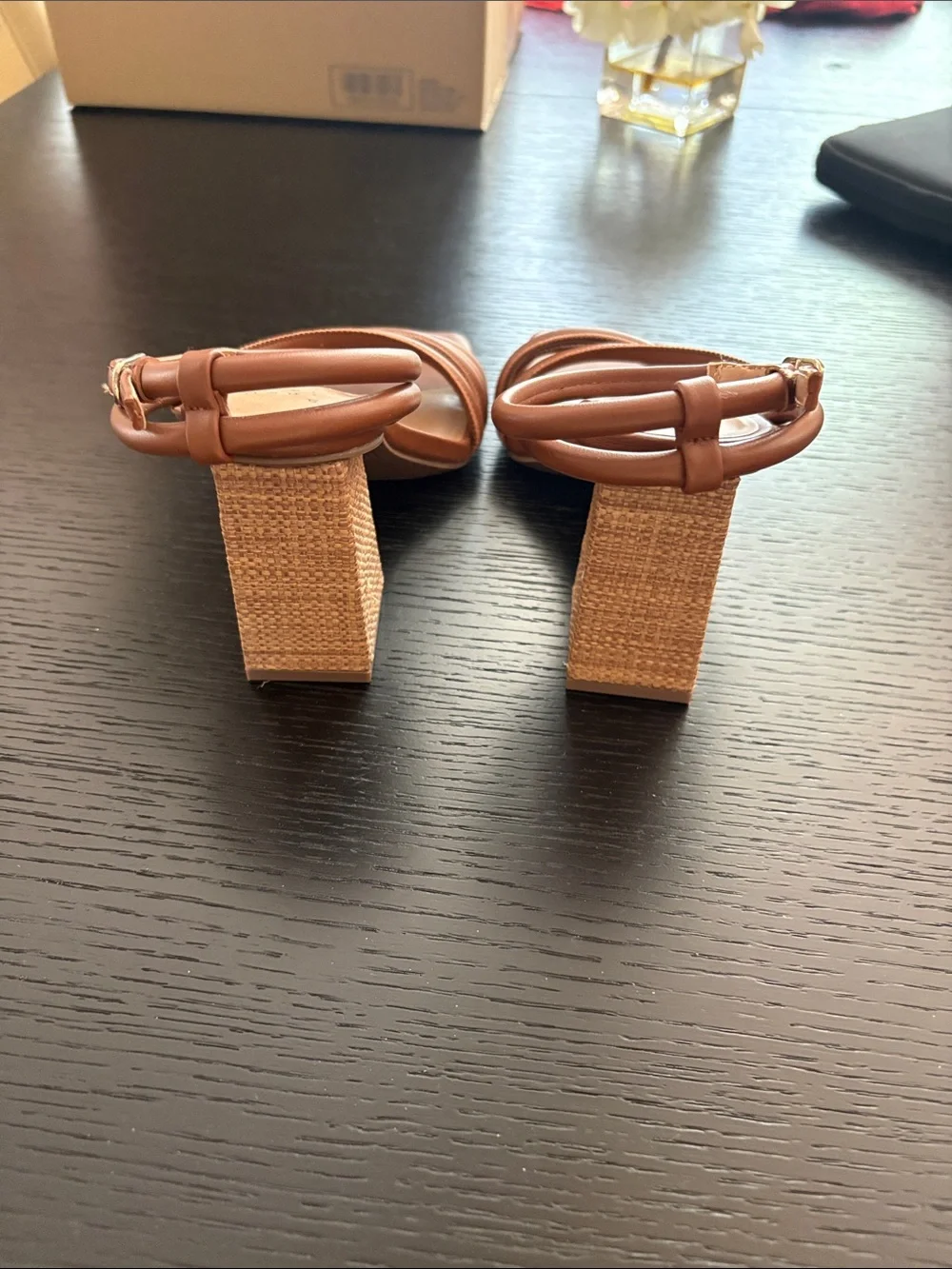 a new day Brown Strappy Block Heel Sandals